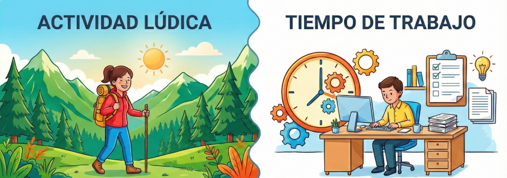 Diferenciación entre actividad lúdica y tiempo de trabajo

